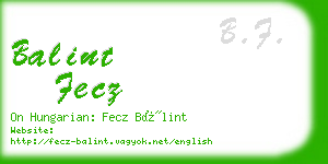 balint fecz business card